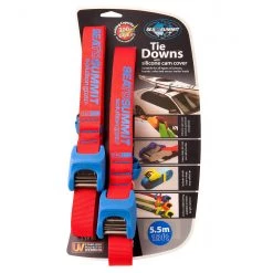 Sea to Summit Tie Downs with Silicone Cam Cover Bracelet de montre 5,5m Paire, rouge/bleu