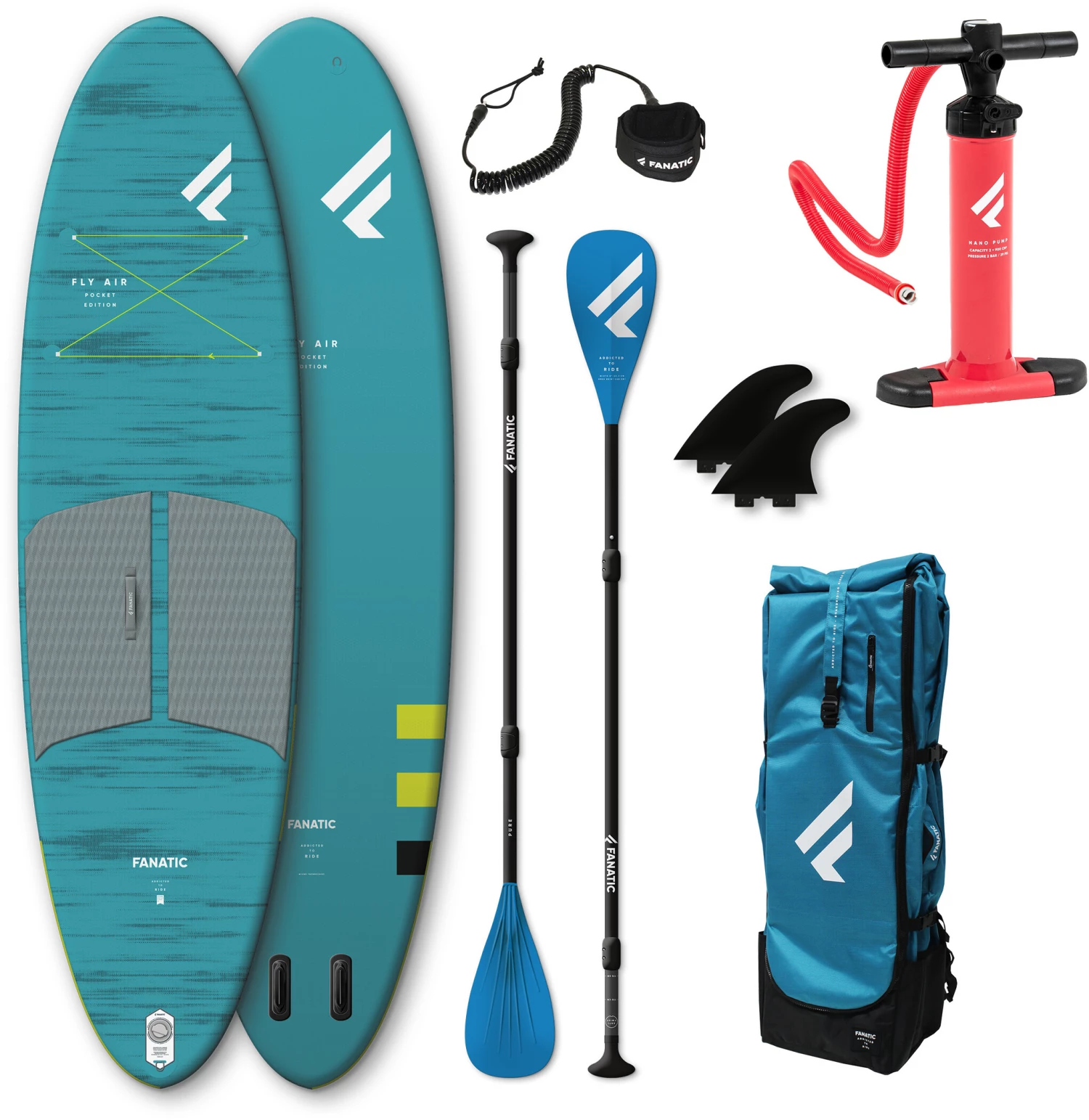 Fanatic Fly Air Pocket/Pure SUP Package 10'4" Inflatable SUP with Paddle and Pump 1 Fanatic Fly Air Pocket/Pure SUP Package 10'4" Inflatable SUP with Paddle and Pump