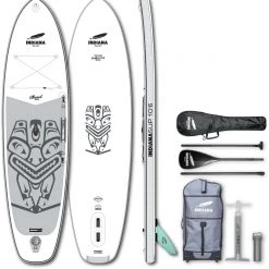 Indiana SUP 10'6 Allround Pack Basic pagaie 3 pièces en composite carbone-fibre de verre/pompe HP, blanc/gris