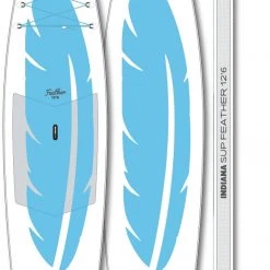 Indiana SUP 12'6 Feather Inflatable SUP Board, blanc/bleu