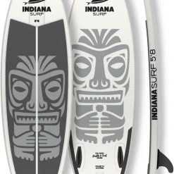 Indiana SUP 5'8 Surf Paddle Gonflable, blanc/gris