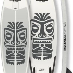 Indiana SUP 6'3 Surf Paddle Gonflable, blanc/gris