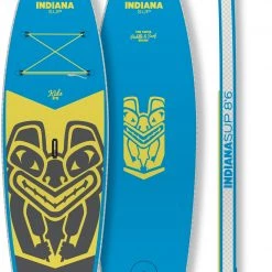 Indiana SUP 8'6 Kids Pack Inflatable SUP Board with 2-piece carbon/fibreglass Paddle Kids, bleu/jaune