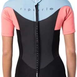 Rip Curl Omega Combinaison de printemps à fermeture éclair arrière manches courtes 1,5mm Femme, noir/gris -Kayak, canoë, paddle Soldes Boutique rip curl omega s s back zip spring suit 15mm women pink 3