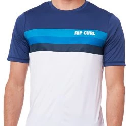 Rip Curl SR Panel SS UV Shirt Men, blanc/bleu